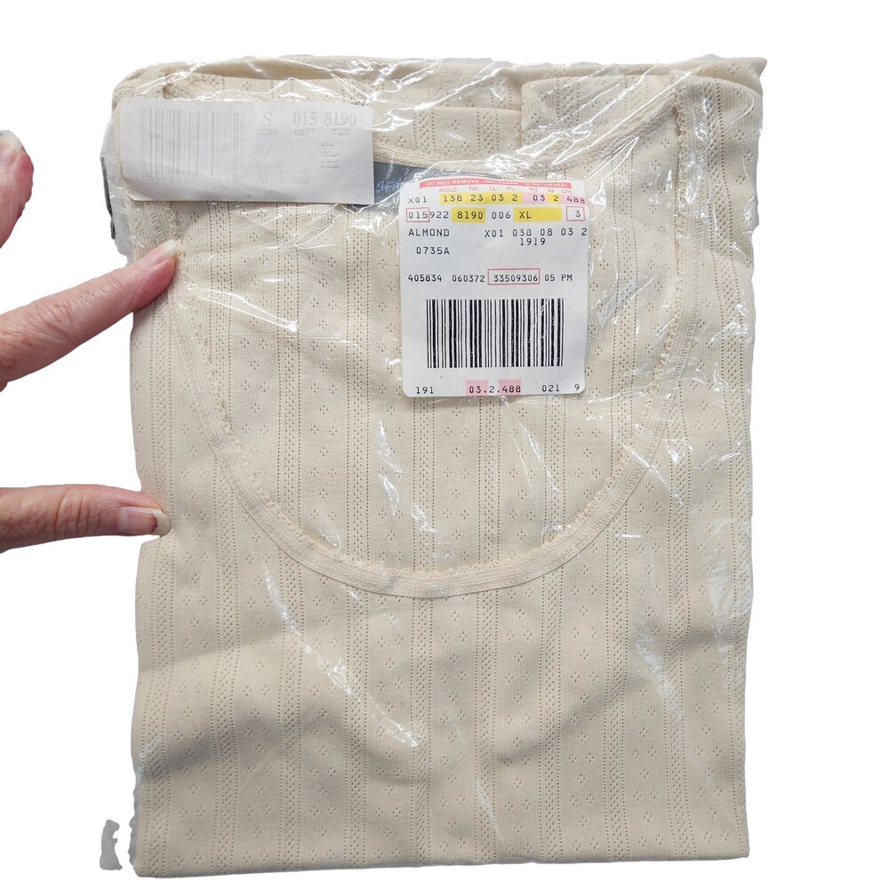 Clifford & Wills CW Missy Womens Shirt Thermal Blouse Top XL Almond #2301